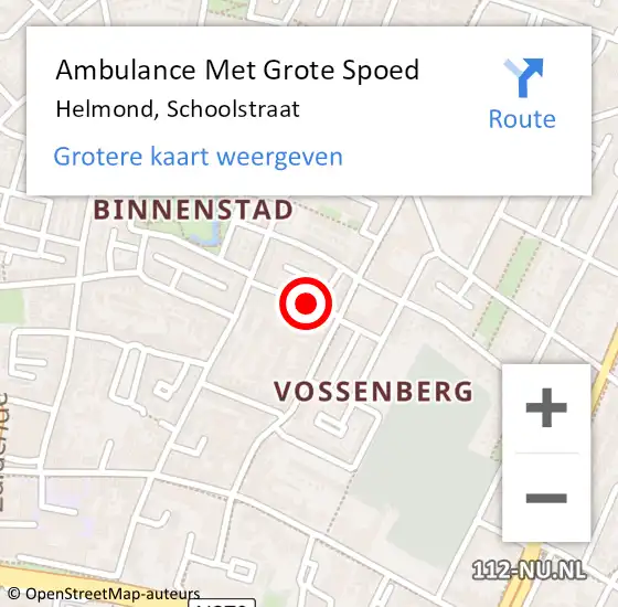 Locatie op kaart van de 112 melding: Ambulance Met Grote Spoed Naar Helmond, Schoolstraat op 20 mei 2017 08:38