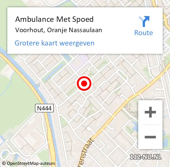 Locatie op kaart van de 112 melding: Ambulance Met Spoed Naar Voorhout, Oranje Nassaulaan op 20 mei 2017 09:44