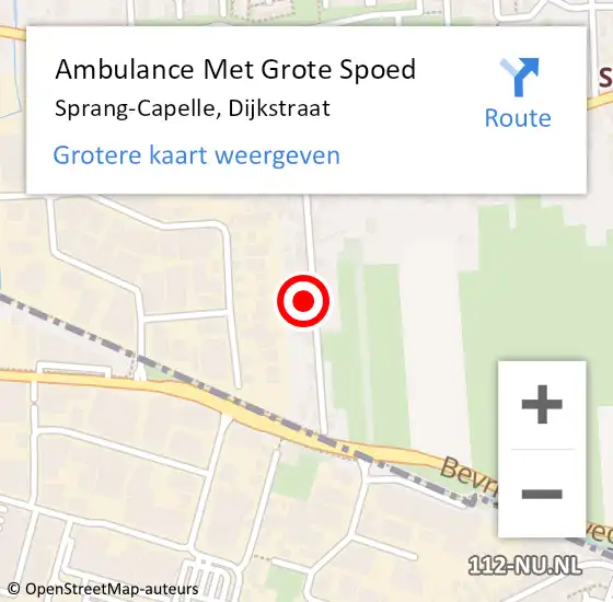 Locatie op kaart van de 112 melding: Ambulance Met Grote Spoed Naar Sprang-Capelle, Dijkstraat op 20 mei 2017 10:36