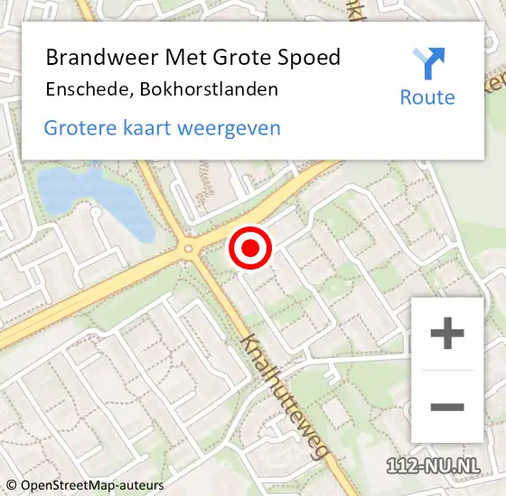 Locatie op kaart van de 112 melding: Brandweer Met Grote Spoed Naar Enschede, Bokhorstlanden op 20 mei 2017 11:31