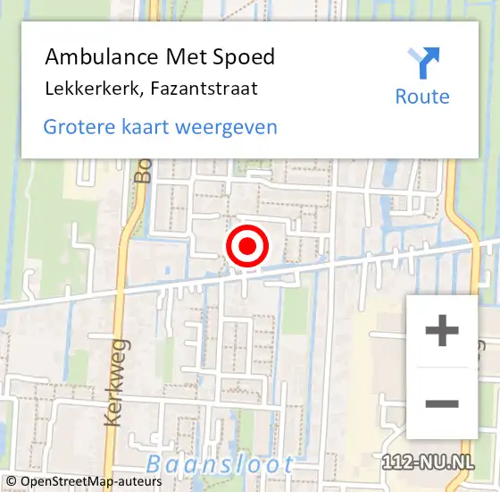 Locatie op kaart van de 112 melding: Ambulance Met Spoed Naar Lekkerkerk, Fazantstraat op 20 mei 2017 12:27