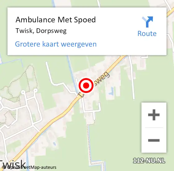 Locatie op kaart van de 112 melding: Ambulance Met Spoed Naar Twisk, Dorpsweg op 20 mei 2017 12:35