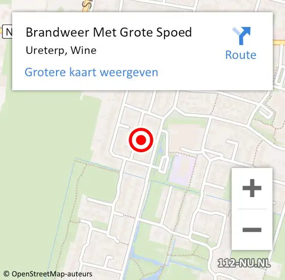 Locatie op kaart van de 112 melding: Brandweer Met Grote Spoed Naar Ureterp, Wine op 20 mei 2017 12:59