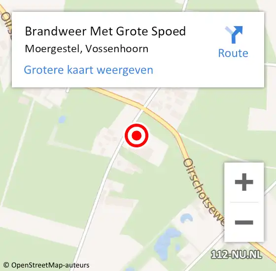 Locatie op kaart van de 112 melding: Brandweer Met Grote Spoed Naar Moergestel, Vossenhoorn op 20 mei 2017 13:06