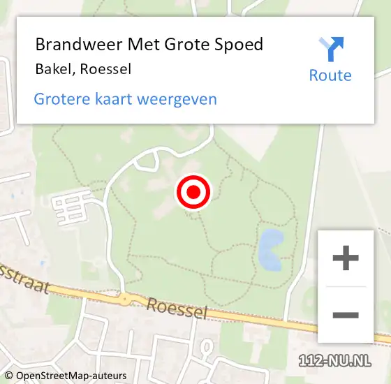 Locatie op kaart van de 112 melding: Brandweer Met Grote Spoed Naar Bakel, Roessel op 20 mei 2017 13:09