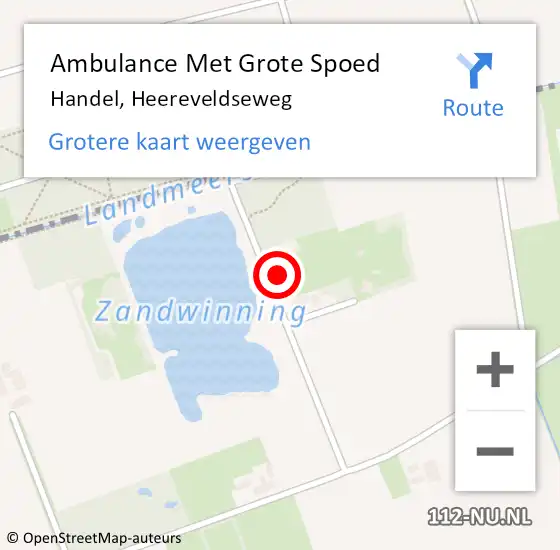 Locatie op kaart van de 112 melding: Ambulance Met Grote Spoed Naar Handel, Heereveldseweg op 20 mei 2017 13:10