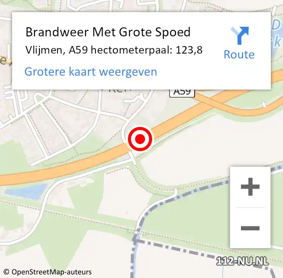 Locatie op kaart van de 112 melding: Brandweer Met Grote Spoed Naar Vlijmen, A59 hectometerpaal: 125,6 op 20 mei 2017 14:00