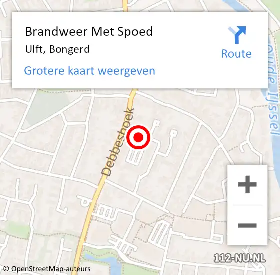 Locatie op kaart van de 112 melding: Brandweer Met Spoed Naar Ulft, Bongerd op 20 mei 2017 14:48