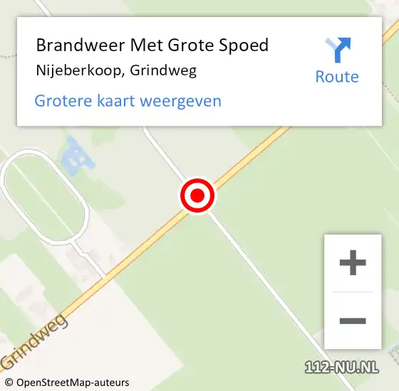 Locatie op kaart van de 112 melding: Brandweer Met Grote Spoed Naar Nijeberkoop, Grindweg op 21 januari 2014 06:17