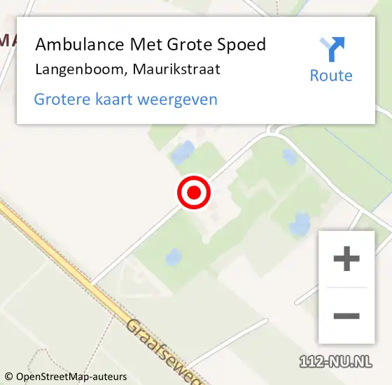 Locatie op kaart van de 112 melding: Ambulance Met Grote Spoed Naar Langenboom, Maurikstraat op 20 mei 2017 15:54