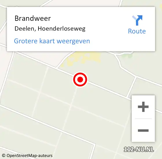 Locatie op kaart van de 112 melding: Brandweer Deelen, Hoenderloseweg op 20 mei 2017 16:10