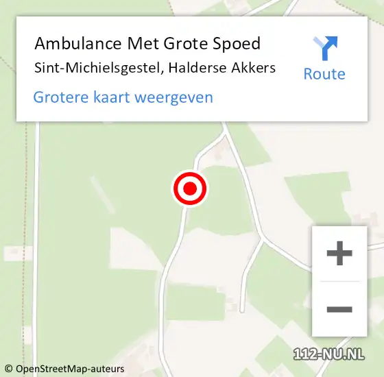 Locatie op kaart van de 112 melding: Ambulance Met Grote Spoed Naar Sint-Michielsgestel, Halderse Akkers op 20 mei 2017 16:26