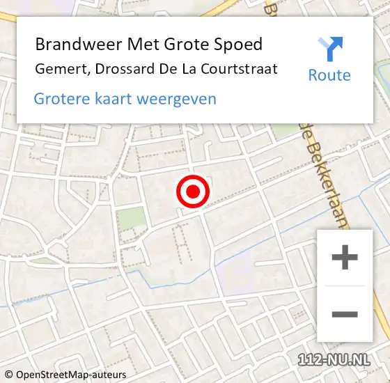 Locatie op kaart van de 112 melding: Brandweer Met Grote Spoed Naar Gemert, Drossard De La Courtstraat op 20 mei 2017 17:27