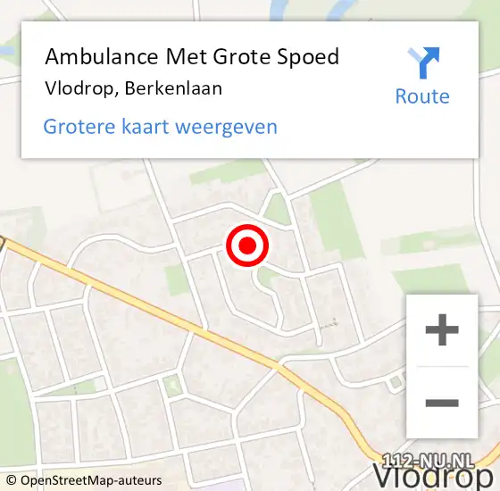 Locatie op kaart van de 112 melding: Ambulance Met Grote Spoed Naar Vlodrop, Berkenlaan op 20 mei 2017 17:47