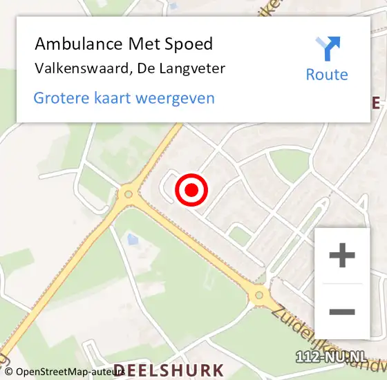 Locatie op kaart van de 112 melding: Ambulance Met Spoed Naar Valkenswaard, De Langveter op 20 mei 2017 18:51