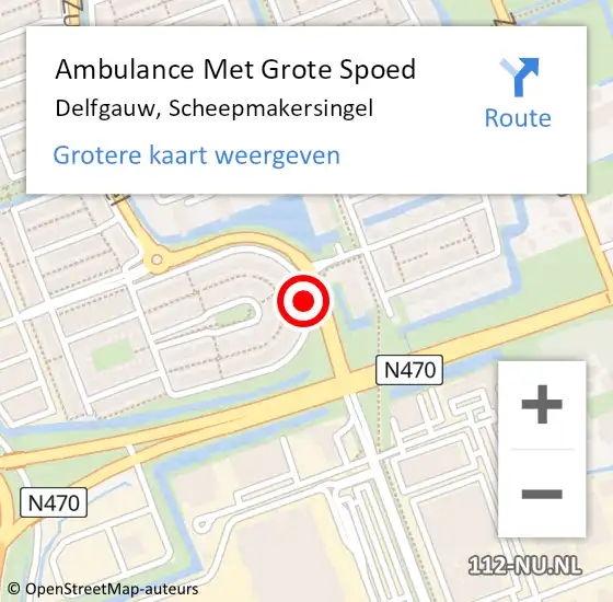 Locatie op kaart van de 112 melding: Ambulance Met Grote Spoed Naar Delfgauw, Scheepmakersingel op 20 mei 2017 19:18