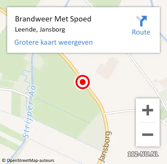 Locatie op kaart van de 112 melding: Brandweer Met Spoed Naar Leende, Jansborg op 20 mei 2017 19:50