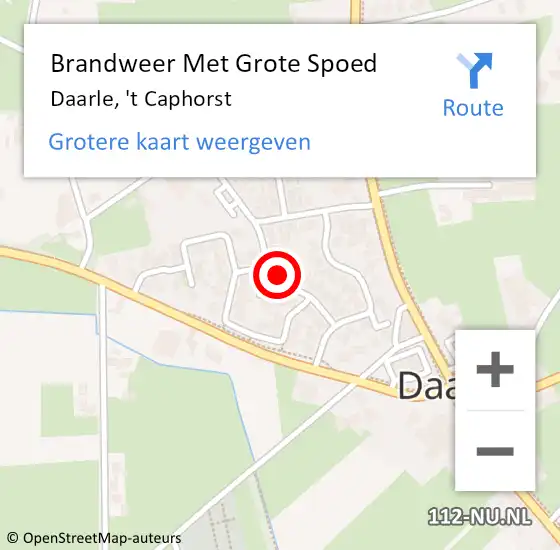 Locatie op kaart van de 112 melding: Brandweer Met Grote Spoed Naar Daarle, 't Caphorst op 20 mei 2017 19:53