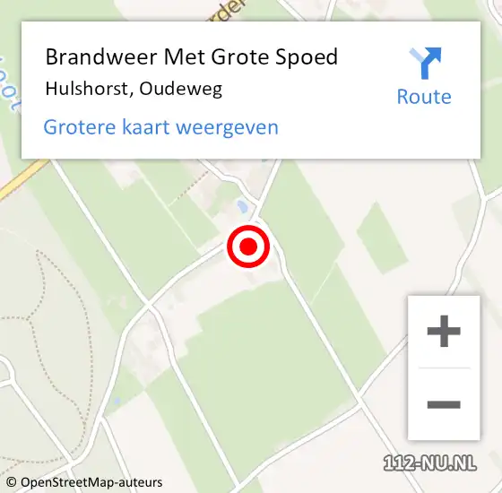 Locatie op kaart van de 112 melding: Brandweer Met Grote Spoed Naar Hulshorst, Oudeweg op 20 mei 2017 22:04