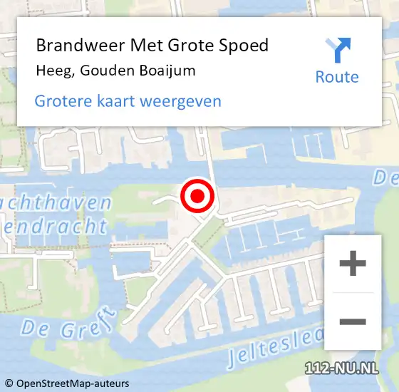 Locatie op kaart van de 112 melding: Brandweer Met Grote Spoed Naar Heeg, Gouden Boaijum op 21 mei 2017 00:02