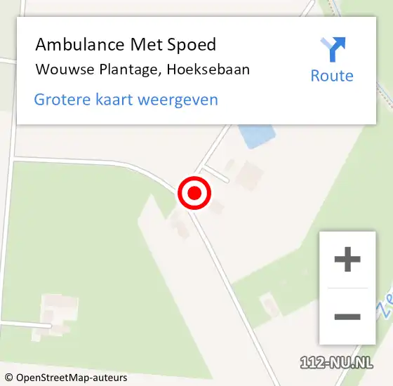 Locatie op kaart van de 112 melding: Ambulance Met Spoed Naar Wouwse Plantage, Hoeksebaan op 21 mei 2017 01:07