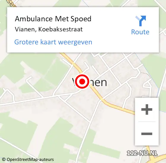 Locatie op kaart van de 112 melding: Ambulance Met Spoed Naar Vianen, Koebaksestraat op 21 mei 2017 01:23