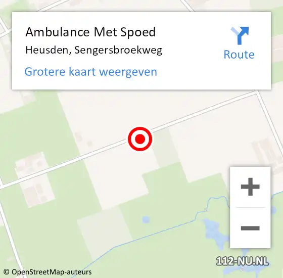 Locatie op kaart van de 112 melding: Ambulance Met Spoed Naar Heusden, Sengersbroekweg op 21 mei 2017 02:26