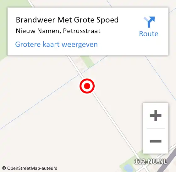 Locatie op kaart van de 112 melding: Brandweer Met Grote Spoed Naar Nieuw Namen, Petrusstraat op 21 mei 2017 04:04