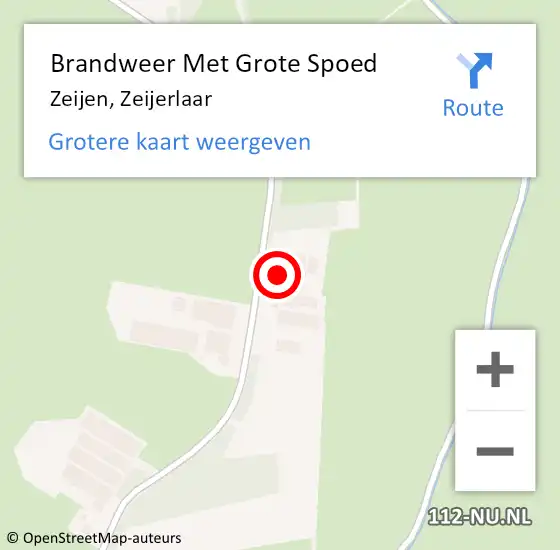 Locatie op kaart van de 112 melding: Brandweer Met Grote Spoed Naar Zeijen, Zeijerlaar op 21 januari 2014 08:06