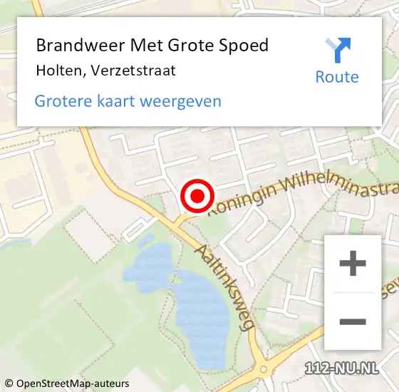 Locatie op kaart van de 112 melding: Brandweer Met Grote Spoed Naar Holten, Verzetstraat op 21 mei 2017 06:33