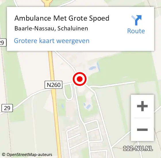 Locatie op kaart van de 112 melding: Ambulance Met Grote Spoed Naar Baarle-Nassau, Schaluinen op 21 mei 2017 06:52
