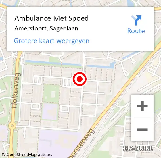 Locatie op kaart van de 112 melding: Ambulance Met Spoed Naar Amersfoort, Sagenlaan op 21 mei 2017 07:27