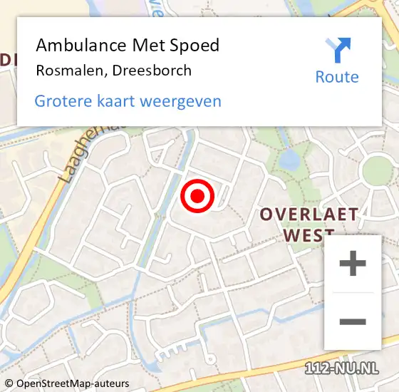 Locatie op kaart van de 112 melding: Ambulance Met Spoed Naar Rosmalen, Dreesborch op 21 mei 2017 07:44