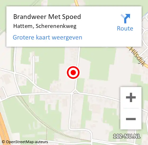 Locatie op kaart van de 112 melding: Brandweer Met Spoed Naar Hattem, Scherenenkweg op 21 mei 2017 09:24