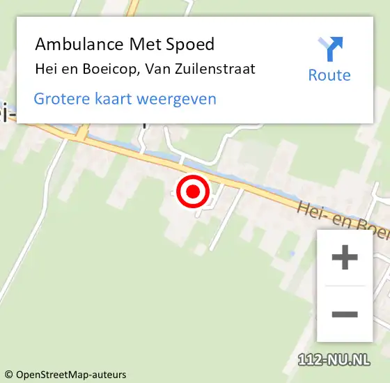 Locatie op kaart van de 112 melding: Ambulance Met Spoed Naar Hei en Boeicop, Van Zuilenstraat op 21 mei 2017 09:27