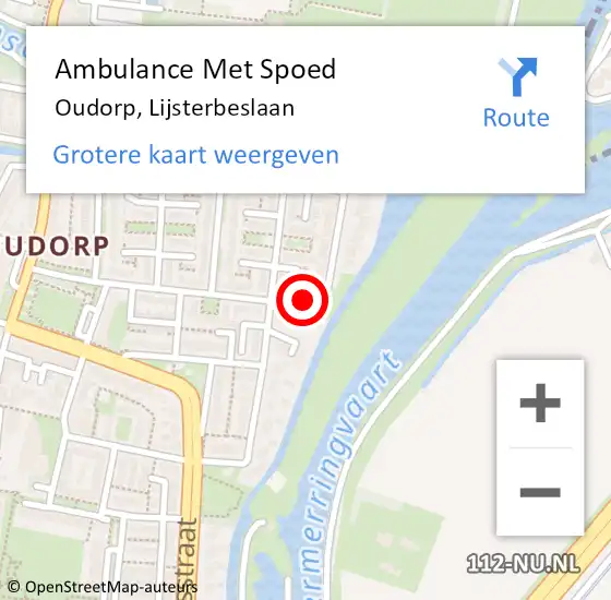 Locatie op kaart van de 112 melding: Ambulance Met Spoed Naar Oudorp, Lijsterbeslaan op 21 mei 2017 09:32