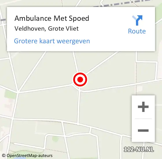 Locatie op kaart van de 112 melding: Ambulance Met Spoed Naar Veldhoven, Grote Vliet op 21 mei 2017 09:56