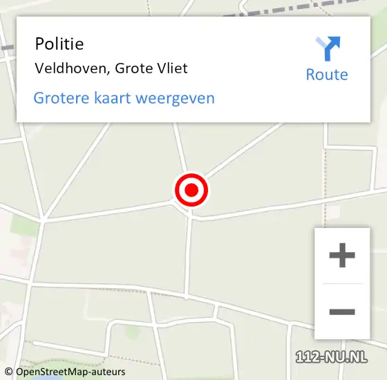 Locatie op kaart van de 112 melding: Politie Veldhoven, Grote Vliet op 21 mei 2017 09:58