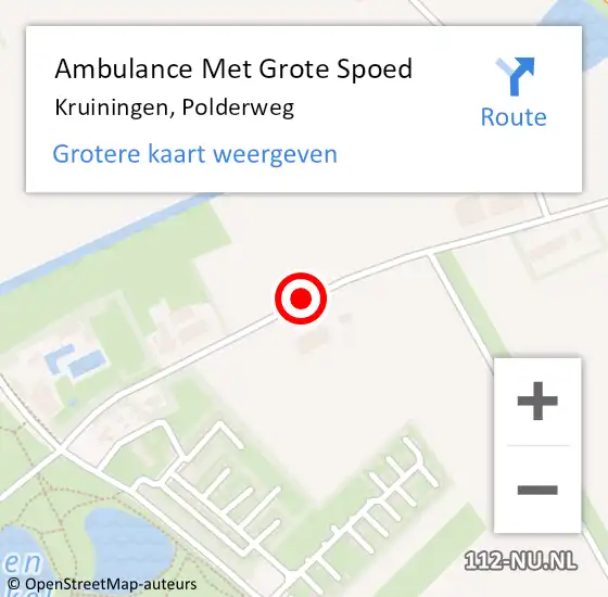 Locatie op kaart van de 112 melding: Ambulance Met Grote Spoed Naar Kruiningen, Polderweg op 21 mei 2017 10:17