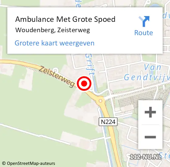 Locatie op kaart van de 112 melding: Ambulance Met Grote Spoed Naar Woudenberg, Zeisterweg op 21 mei 2017 10:28