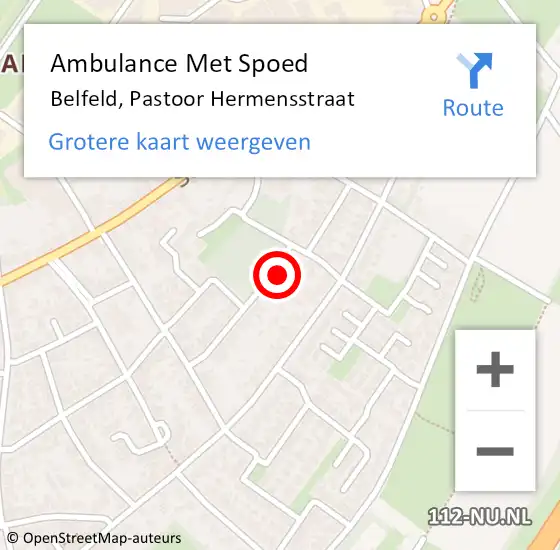 Locatie op kaart van de 112 melding: Ambulance Met Spoed Naar Belfeld, Pastoor Hermensstraat op 21 mei 2017 11:58