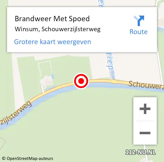 Locatie op kaart van de 112 melding: Brandweer Met Spoed Naar Winsum, Schouwerzijlsterweg op 21 mei 2017 12:14