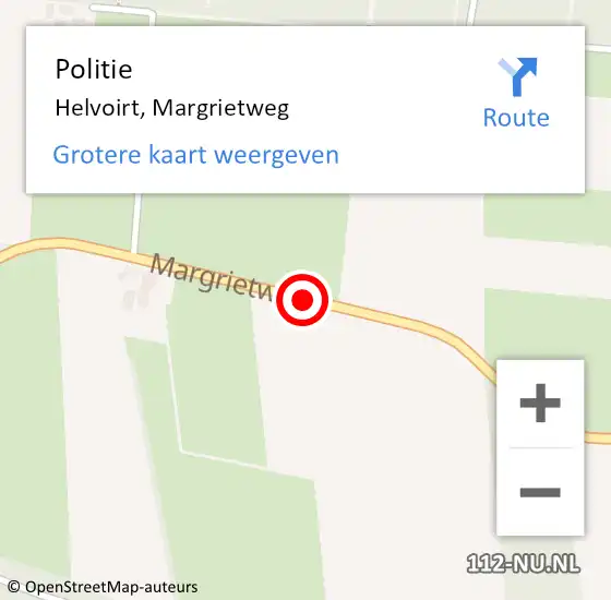 Locatie op kaart van de 112 melding: Politie Helvoirt, Margrietweg op 21 mei 2017 12:23