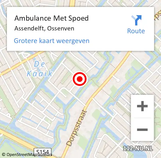 Locatie op kaart van de 112 melding: Ambulance Met Spoed Naar Assendelft, Ossenven op 21 mei 2017 12:28