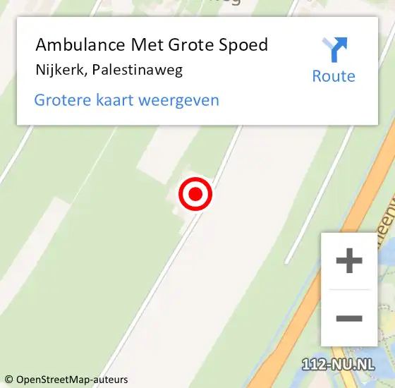 Locatie op kaart van de 112 melding: Ambulance Met Grote Spoed Naar Nijkerk, Palestinaweg op 21 mei 2017 12:41