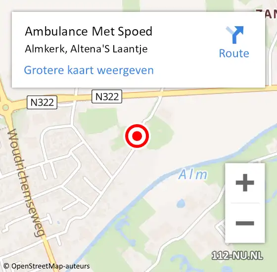 Locatie op kaart van de 112 melding: Ambulance Met Spoed Naar Almkerk, Altena'S Laantje op 21 mei 2017 14:12