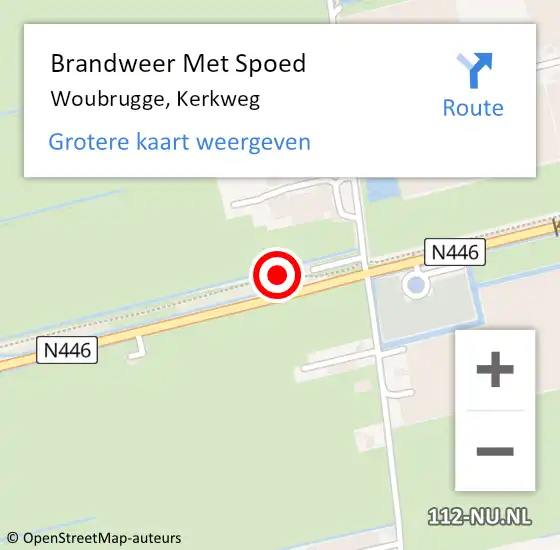 Locatie op kaart van de 112 melding: Brandweer Met Spoed Naar Woubrugge, Kerkweg op 21 mei 2017 14:30