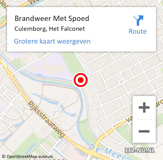 Locatie op kaart van de 112 melding: Brandweer Met Spoed Naar Culemborg, Het Falconet op 21 mei 2017 15:09