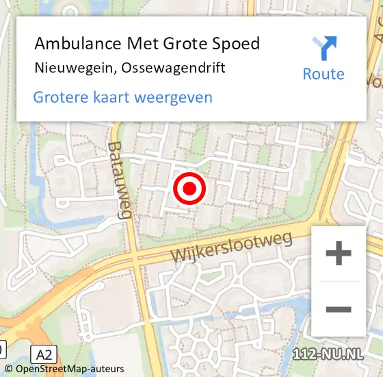 Locatie op kaart van de 112 melding: Ambulance Met Grote Spoed Naar Nieuwegein, Ossewagendrift op 21 mei 2017 16:05