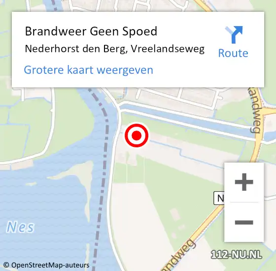 Locatie op kaart van de 112 melding: Brandweer Geen Spoed Naar Nederhorst den Berg, Vreelandseweg op 21 mei 2017 16:19